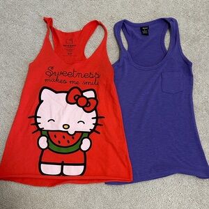 Red hello kitty and Purple Sleeveless Tank Top set